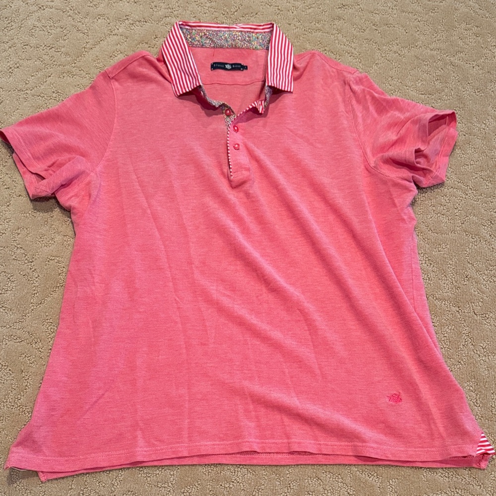 Stone Rose washed red polo shirt